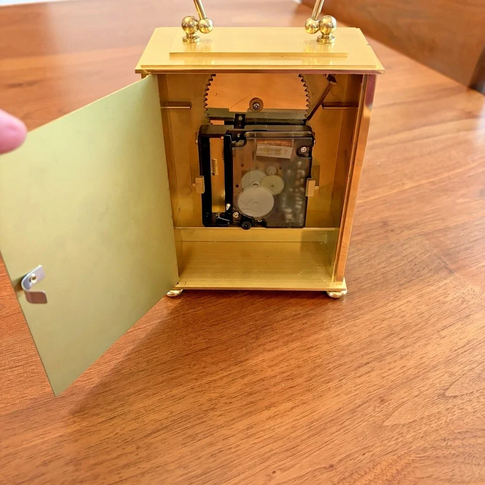 Vintage Equity Moon Rising Desk Clock Gold MCM Carriage Style Parts Only